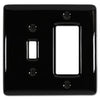 Metro Black Ceramic - 1 Toggle / 1 Rocker Wallplate - Wallplate Warehouse 3000TRBK 070686006641 1 Toggle / 1 Rocker