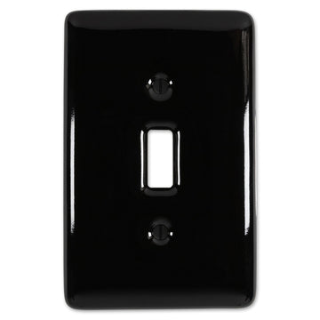 Metro Black Ceramic - 1 Toggle Wallplate - Wallplate Warehouse 3000TBK 070686006573 1 Toggle