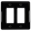 Metro Black Ceramic - 2 Rocker Wallplate - Wallplate Warehouse 3000RRBK 070686006627 2 Rocker