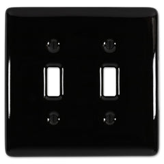Metro Black Ceramic - 2 Toggle Wallplate
