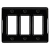 Metro Black Ceramic - 3 Rocker Wallplate - Wallplate Warehouse 3000RRRBK 070686006634 3 Rocker