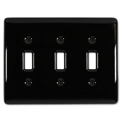 Metro Black Ceramic - 3 Toggle Wallplate