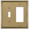 Metro Line Brushed Bronze Cast - 1 Toggle / 1 Rocker Wallplate - Wallplate Warehouse 77TRBZ 070686585467 1 Toggle / 1 Rocker