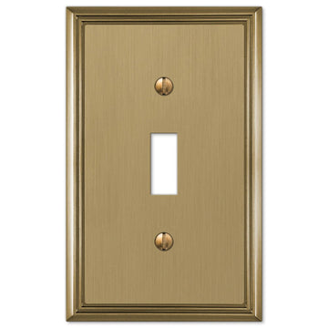 Metro Line Brushed Bronze Cast - 1 Toggle Wallplate - Wallplate Warehouse 77TBZ 070686585566 1 Toggle