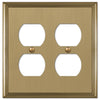 Metro Line Brushed Bronze Cast - 2 Duplex Wallplate - Wallplate Warehouse 77DDBZ 070686585474 2 Duplex