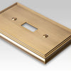 Metro Line Brushed Bronze Cast - 2 Toggle / 1 Duplex Wallplate - Wallplate Warehouse 77TTDBZ 070686585504 2 Toggle / 1 Duplex