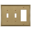 Metro Line Brushed Bronze Cast - 2 Toggle / 1 Rocker Wallplate - Wallplate Warehouse 77TTRBZ 070686585511 2 Toggle / 1 Rocker
