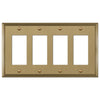 Metro Line Brushed Bronze Cast - 4 Rocker Wallplate - Wallplate Warehouse 77R4BZ 070686585535 4 Rocker