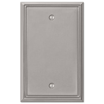 Metro Line Brushed Nickel Cast - 1 Blank Wallplate - Wallplate Warehouse 77BBN 070686573723 1 Blank