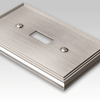 Metro Line Brushed Nickel Cast - 1 Cable Jack Wallplate - Wallplate Warehouse 77CXBN 070686581391 Cable Jacks