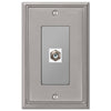 Metro Line Brushed Nickel Cast - 1 Cable Jack Wallplate - Wallplate Warehouse 77CXBN 070686581391 Cable Jacks