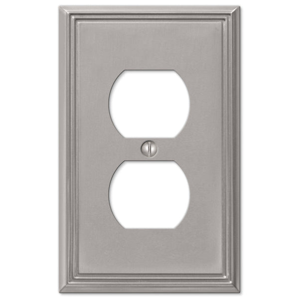 Metro Line Brushed Nickel Cast - 1 Duplex Wallplate - Wallplate Warehouse 77DBN 070686573747 1 Duplex