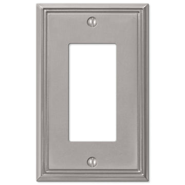 Metro Line Brushed Nickel Cast - 1 Rocker Wallplate - Wallplate Warehouse 77RBN 070686573754 1 Rocker