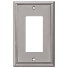 Metro Line Brushed Nickel Cast - 1 Rocker Wallplate