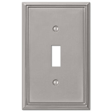 Metro Line Brushed Nickel Cast - 1 Toggle Wallplate - Wallplate Warehouse 77TBN 070686573730 1 Toggle