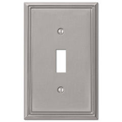 Metro Line Brushed Nickel Cast - 1 Toggle Wallplate