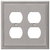 Metro Line Brushed Nickel Cast - 2 Duplex Wallplate - Wallplate Warehouse 77DDBN 070686573792 2 Duplex