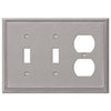 Metro Line Brushed Nickel Cast - 2 Toggle / 1 Duplex Wallplate - Wallplate Warehouse 77TTDBN 070686573815 2 Toggle / 1 Duplex