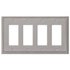 Metro Line Brushed Nickel Cast - 4 Rocker Wallplate - Wallplate Warehouse 77R4BN 070686573860 4 Rocker
