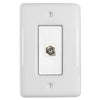 Metro White Ceramic - 1 Cable Jack Wallplate - Wallplate Warehouse 3000CXW 070686006450 Cable Jacks