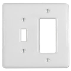 Metro White Ceramic - 1 Toggle / 1 Rocker Wallplate
