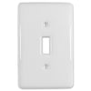 Metro White Ceramic - 1 Toggle Wallplate - Wallplate Warehouse 3000TW 070686006375 1 Toggle