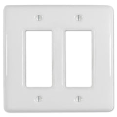 Metro White Ceramic - 2 Rocker  Wallplate