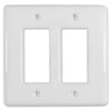 Metro White Ceramic - 2 Rocker Wallplate - Wallplate Warehouse 3000RRW 070686006429 2 Rocker