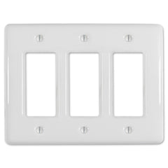 Metro White Ceramic - 3 Rocker  Wallplate