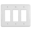 Metro White Ceramic - 3 Rocker Wallplate - Wallplate Warehouse 3000RRRW 070686006436 3 Rocker