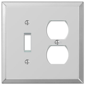 Mirror Acrylic - 1 Toggle / 1 Duplex Wallplate - Wallplate Warehouse 66TD 070686159118 1 Toggle / 1 Duplex