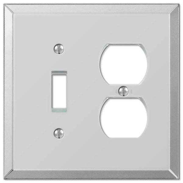 Mirror Acrylic - 1 Toggle / 1 Duplex Wallplate - Wallplate Warehouse 66TD 070686159118 1 Toggle / 1 Duplex