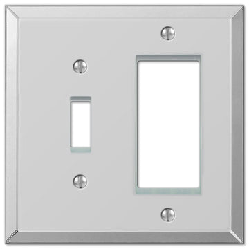 Mirror Acrylic - 1 Toggle / 1 Rocker Wallplate - Wallplate Warehouse 66TR 070686575444 1 Toggle / 1 Rocker