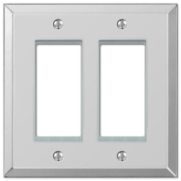 Mirror Acrylic - 2 Rocker Wallplate - Wallplate Warehouse 66RR 070686350096 2 Rocker