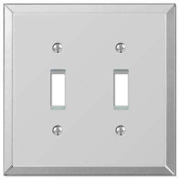 Mirror Acrylic - 2 Toggle Wallplate - Wallplate Warehouse 66TT 070686159088 2 Toggle
