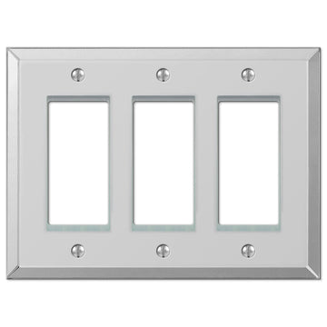 Mirror Acrylic - 3 Rocker Wallplate - Wallplate Warehouse 66RRR 070686575437 3 Rocker