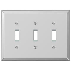 Mirror Acrylic - 3 Toggle Wallplate