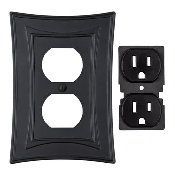 Modern Biba Matte Black Cast - 1 Duplex Wallplate - Wallplate Warehouse 96DCMB - B 070686015438 1 Duplex