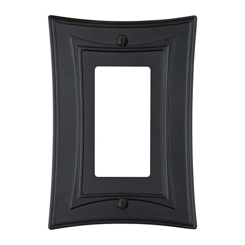 Modern Biba Matte Black Cast - 1 Rocker Wallplate - Wallplate Warehouse 96RMB - B 070686015445 1 Rocker