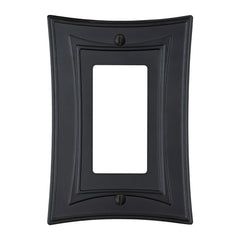 Modern Biba Matte Black Cast - 1 Rocker Wallplate