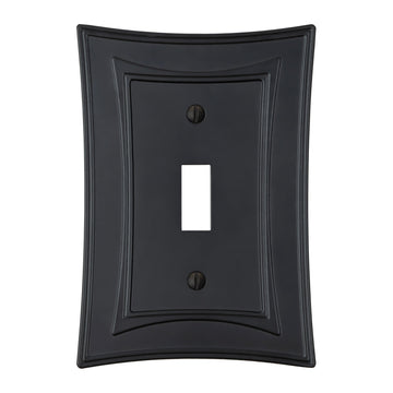 Modern Biba Matte Black Cast - 1 Toggle Wallplate - Wallplate Warehouse 96TMB - B 070686015407 1 Toggle