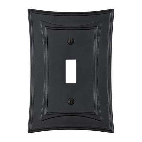 Modern Biba Matte Black Cast - 1 Toggle Wallplate - Wallplate Warehouse 96TMB - B 070686015407 1 Toggle