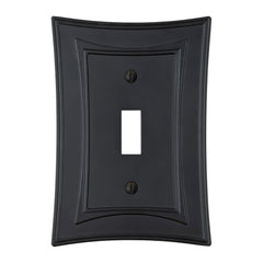Modern Biba Matte Black Cast - 1 Toggle Wallplate