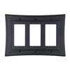 Modern Biba Matte Black Cast - 3 Rocker Wallplate - Wallplate Warehouse 96RRRMB - B 070686015469 3 Rocker