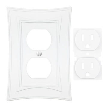 Modern Biba Matte White Cast - 1 Duplex Wallplate - Wallplate Warehouse 96DCMW - B 070686015506 1 Duplex
