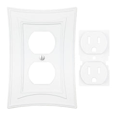 Modern Biba Matte White Cast - 1 Duplex Wallplate