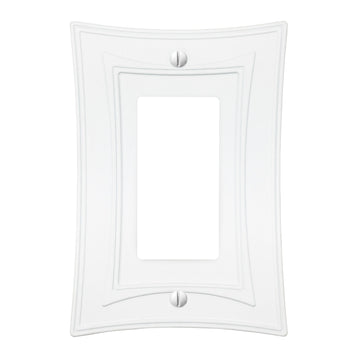 Modern Biba Matte White Cast - 1 Rocker Wallplate - Wallplate Warehouse 96RMW - B 070686015513 1 Rocker