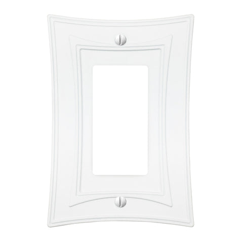 Modern Biba Matte White Cast - 1 Rocker Wallplate - Wallplate Warehouse 96RMW - B 070686015513 1 Rocker