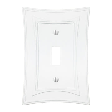 Modern Biba Matte White Cast - 1 Toggle Wallplate - Wallplate Warehouse 96TMW - B 070686015476 1 Toggle