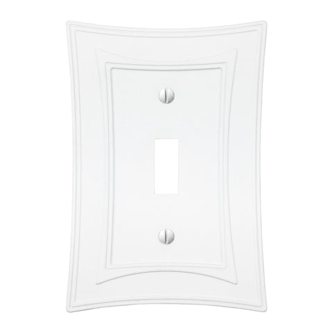 Modern Biba Matte White Cast - 1 Toggle Wallplate - Wallplate Warehouse 96TMW - B 070686015476 1 Toggle